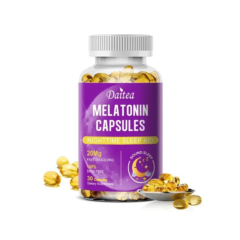 Melatonin Sleep Support Capsules — 30 Capsules / 1 Bottle