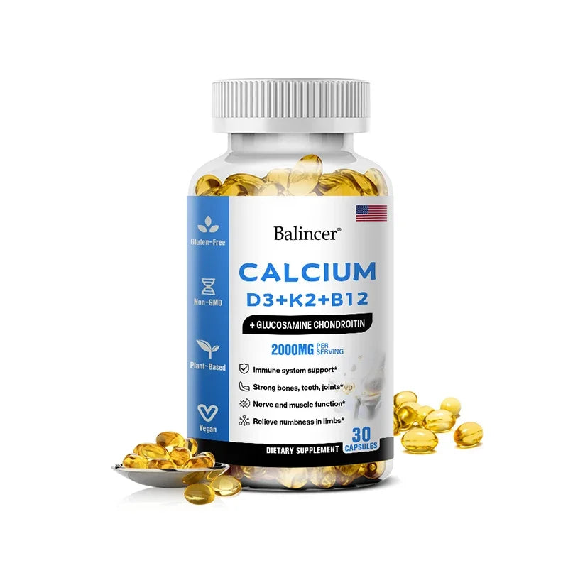 Vitamin D3 K2 B12 Bone Support — 30 Capsules / 1 Bottle