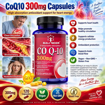 CoQ10 300mg Heart & Energy Support — 30 Capsules / 1 Bottle