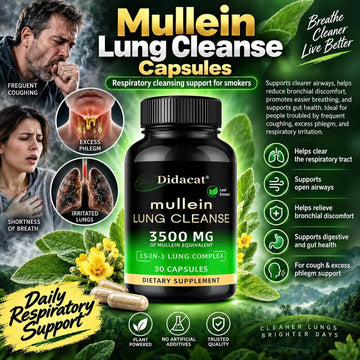 Mullein Leaf Lung & Respiratory Support — 30 Capsules / 1 Bottle