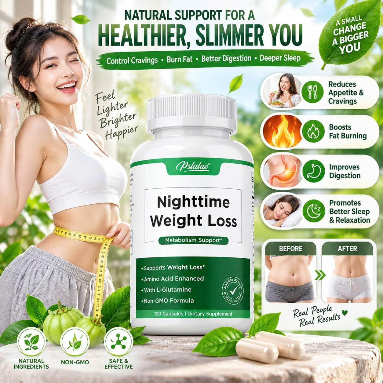 Nighttime Metabolism & Sleep Support — 30 Capsules / 1 Bottle